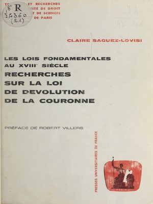cover image of Les lois fondamentales au XVIIIe siècle
